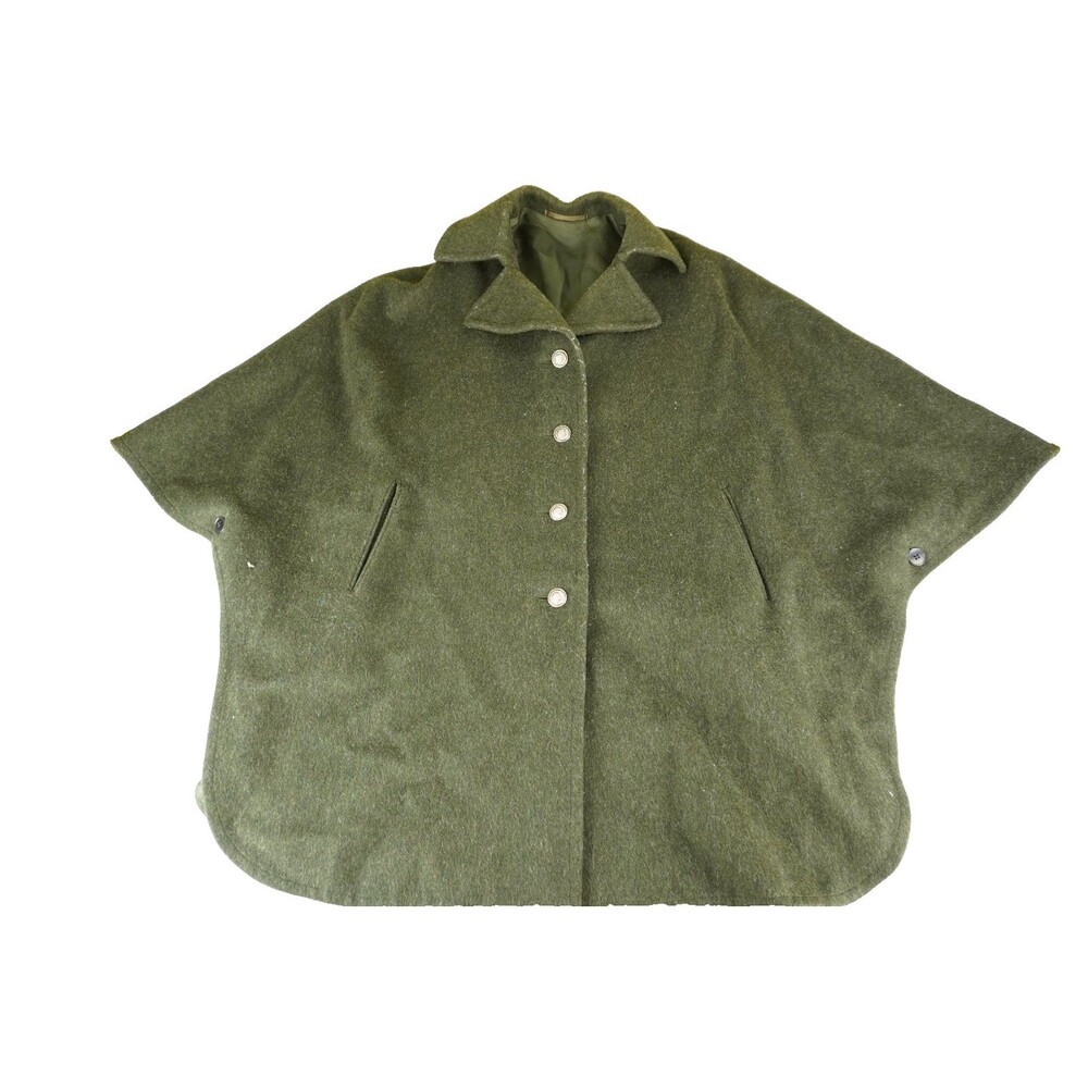 Vintage Gerlach Trachten Wool Cape Austrian Loden Coat Green OSFM